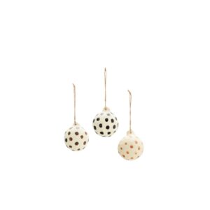 Zestaw trzech ręcznie robionych bombek Madam Stoltz