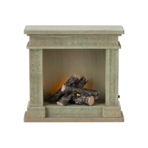 Drewniany kominek dla myszek Dusty Green