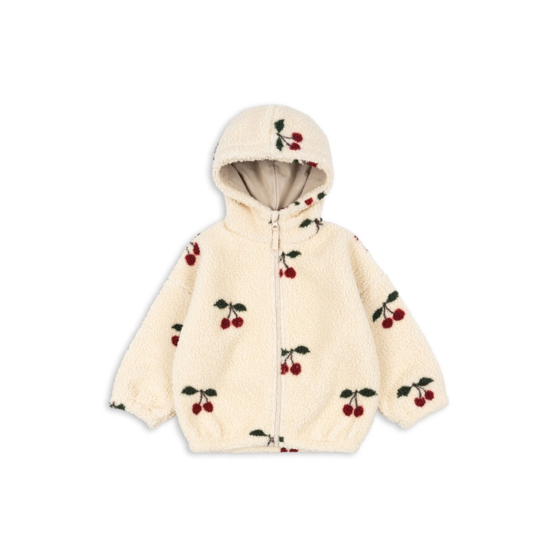Ciepła kurtka polarowa Jody Hoodie z kapturem Ma Grande Cerise