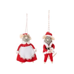 Ozdoba choinkowa Peo myszki-mikołajki 2 sztuki