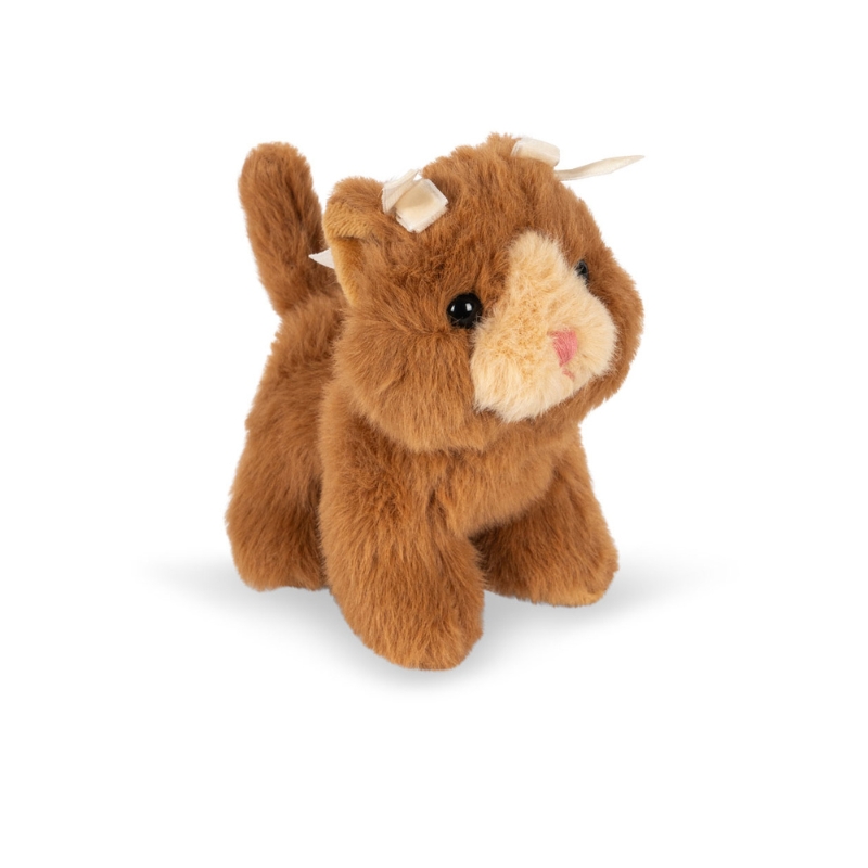 przytulanka brązowy kotek z kokardkami pluszak maskotka