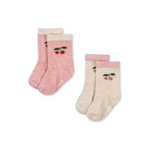 zestaw dwóch par skarpetek w wisienki