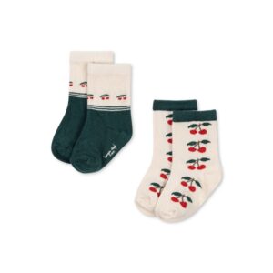 zestaw dwóch par skarpetek w wisienki